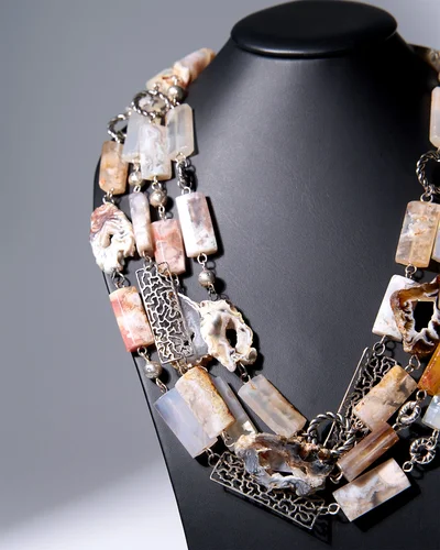 Бусы цветочный агат, друзы агата - мастерская Надежды Бойко