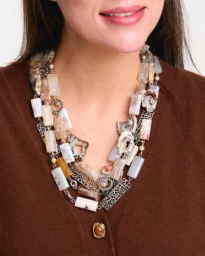 Бусы цветочный агат, друзы агата - мастерская Надежды Бойко