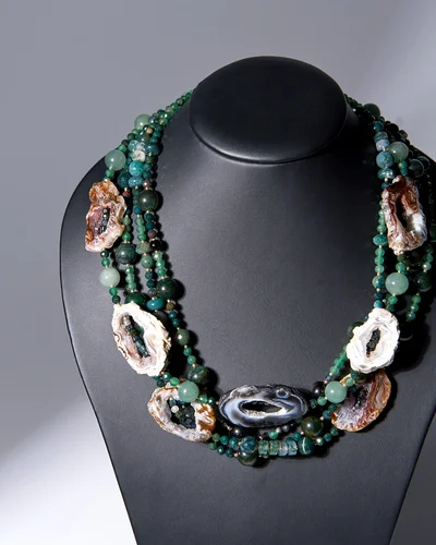 Бусы друзы агата, индийский агат - мастерская Надежды Бойко