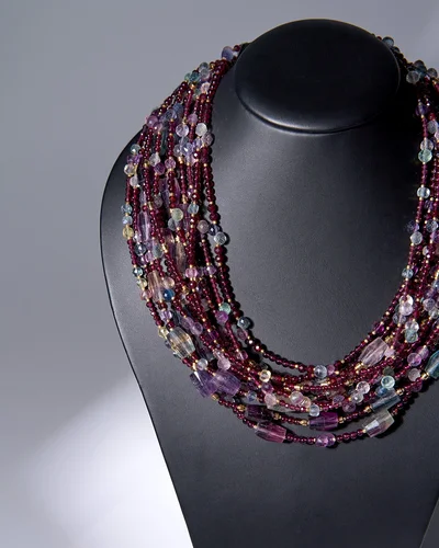 Бусы гранат альмандин, флюорит - мастерская Надежды Бойко