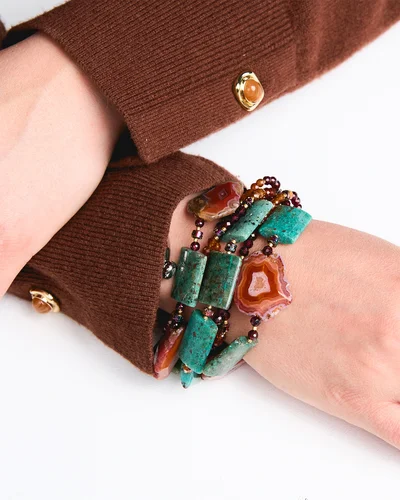 Браслет сердолик, яшма - мастерская Надежды Бойко