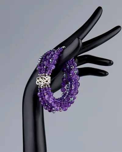 Браслет аметист, жемчуг - мастерская Надежды Бойко