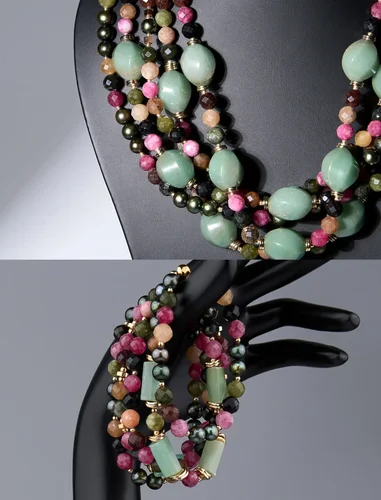 Комплект из кварца и авантюрина - мастерская Надежды Бойко