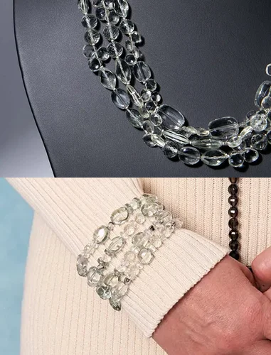 Комплект из празиолита «Весенняя роса» - мастерская Надежды Бойко