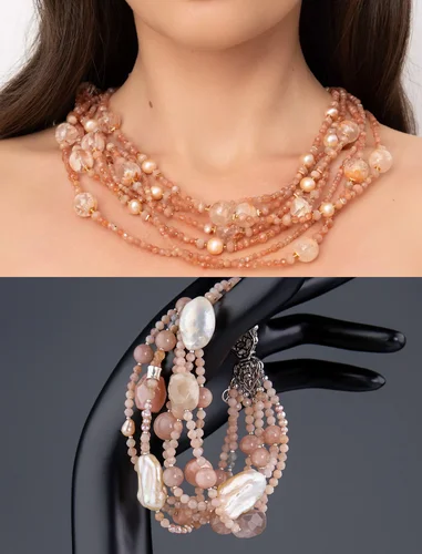 Комплект из солнечного камня - мастерская Надежды Бойко