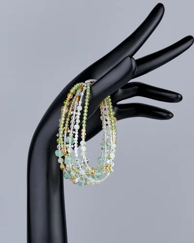 Браслет хризолит, флюорит и горный хрусталь - мастерская Надежды Бойко