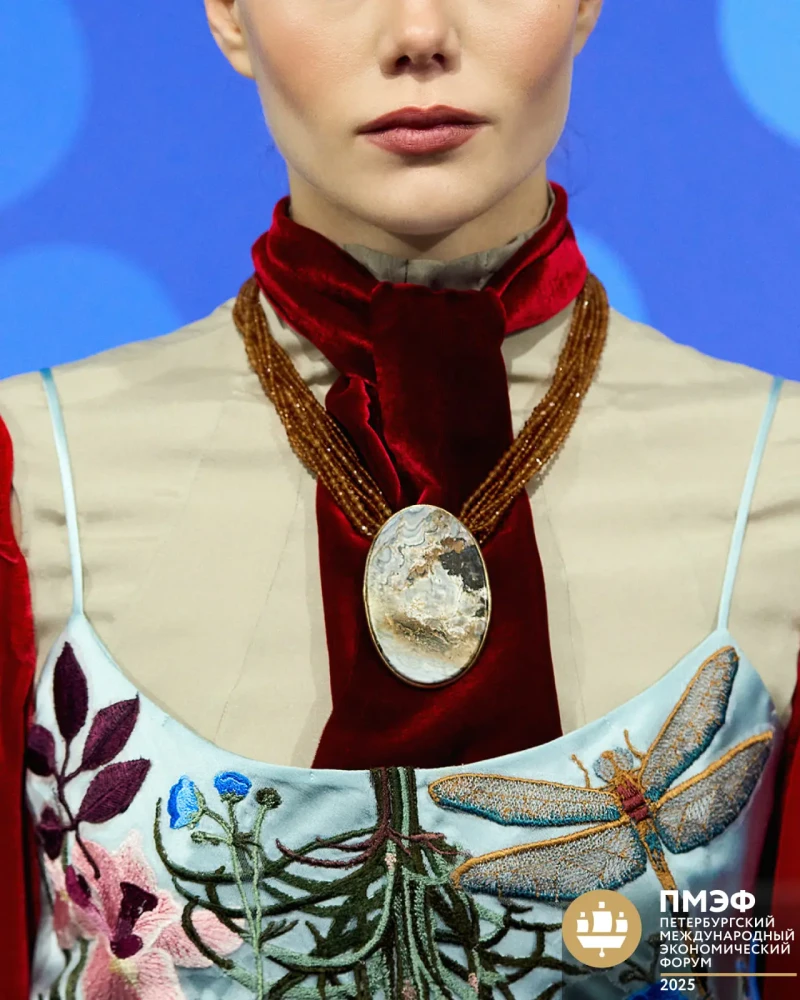 Бусы с кулоном волжский агат - мастерская Надежды Бойко