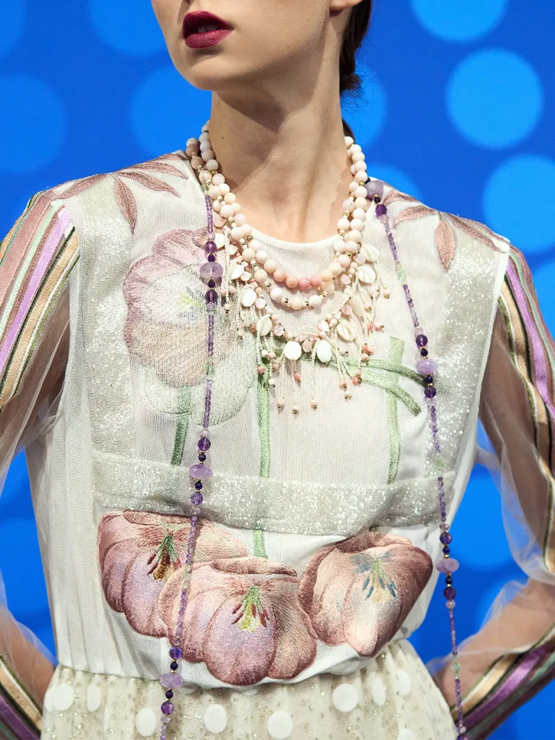 Бусы розовый опал, перламутр - мастерская Надежды Бойко