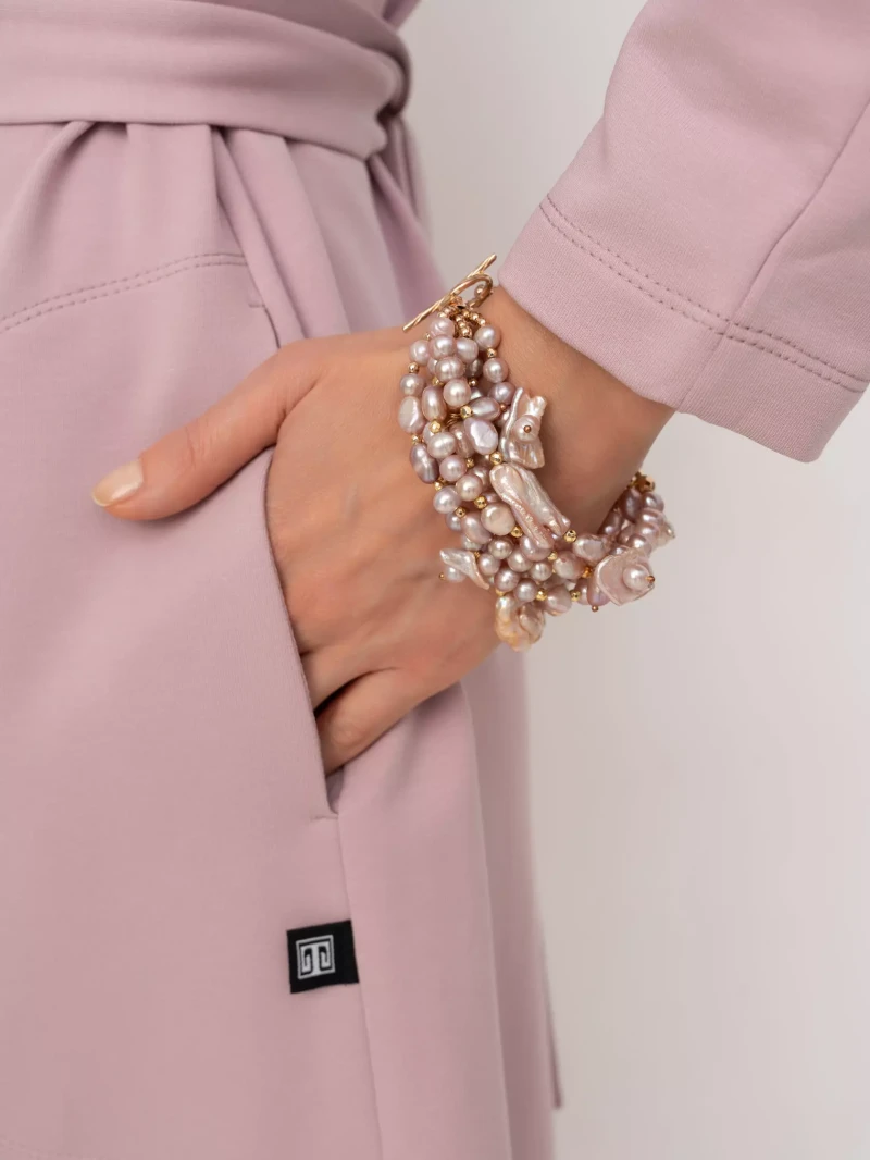 Браслет из лавандового жемчуга - мастерская Надежды Бойко