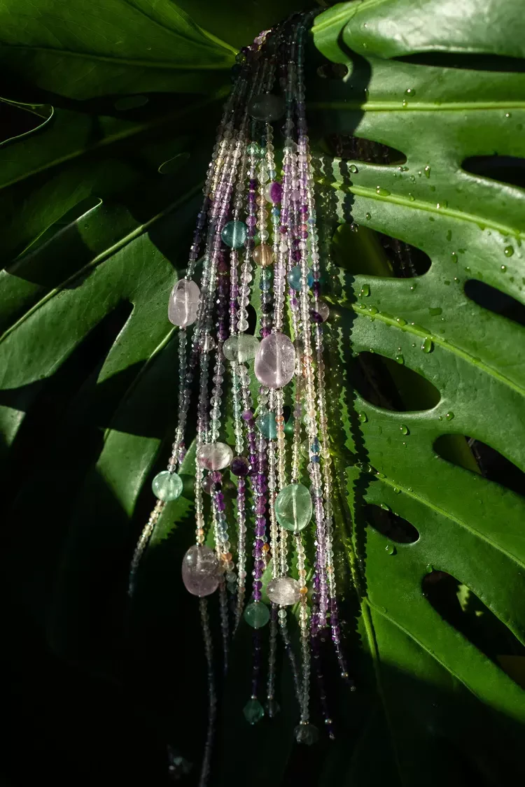 Бусы аметист, флюорит, аметист - мастерская Надежды Бойко