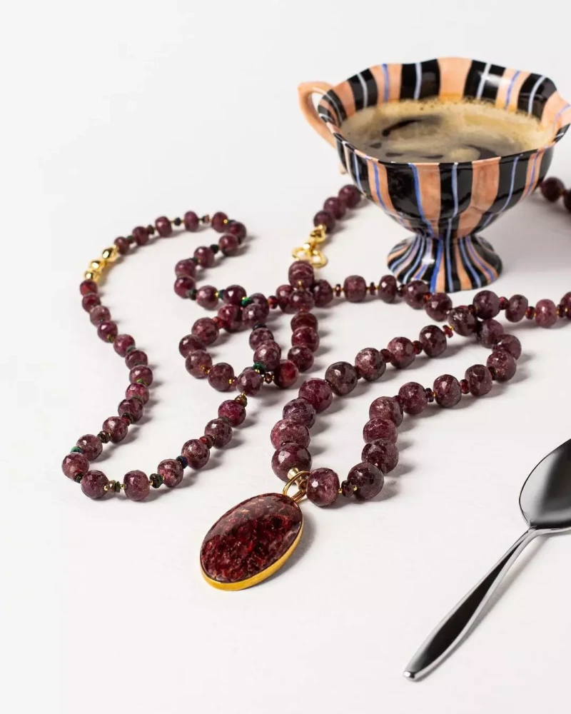 Бусы с кулоном авантюрин - мастерская Надежды Бойко