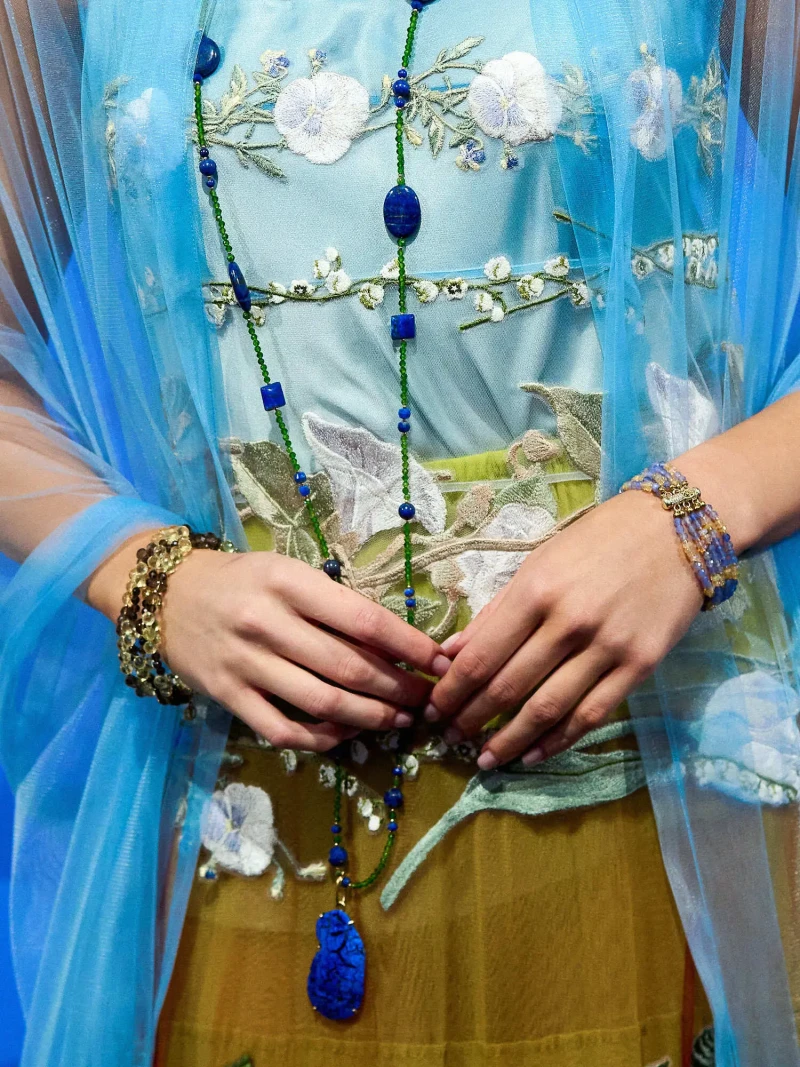 Браслет эфиопский опал, танзанит - мастерская Надежды Бойко