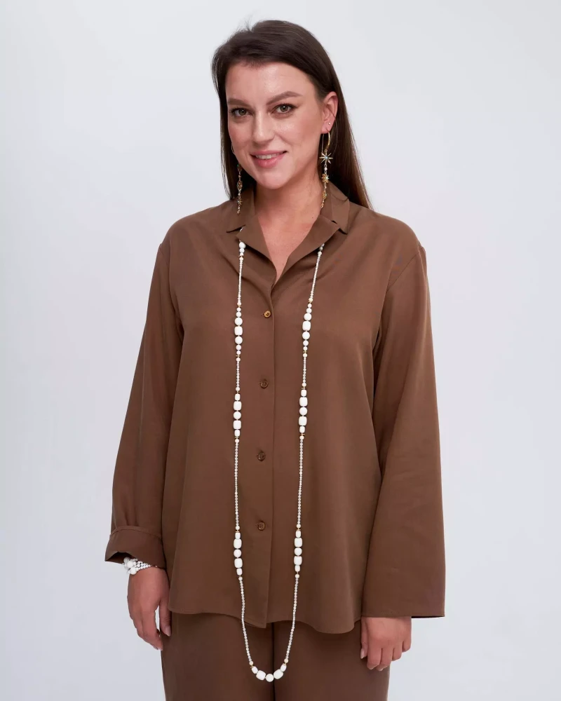 Бусы белый агат, перламутр - мастерская Надежды Бойко