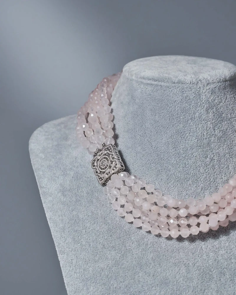 Бусы розовый кварц омбре розового цвета - 146 300 Бусы розовый кварц омбре - мастерская Надежды Бойко