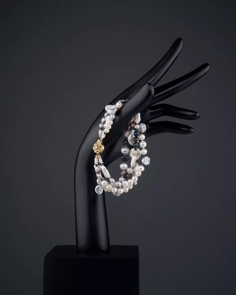 Многорядный браслет из жемчуга - мастерская Надежды Бойко