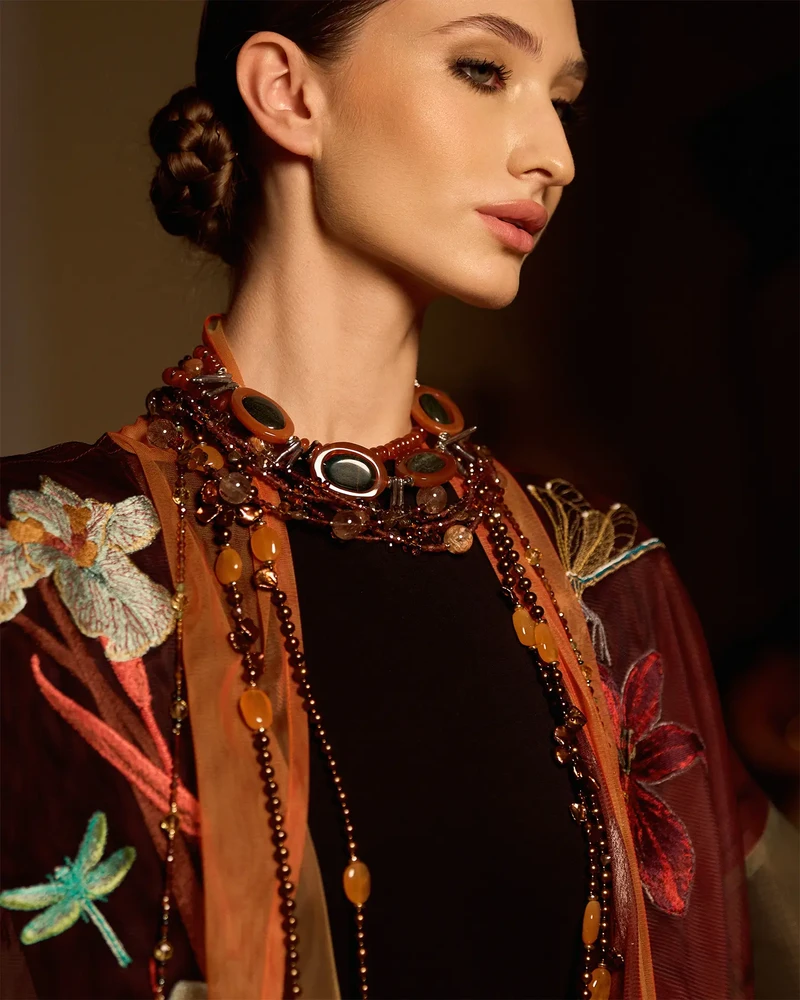 Бусы сердолик, жемчуг - мастерская Надежды Бойко