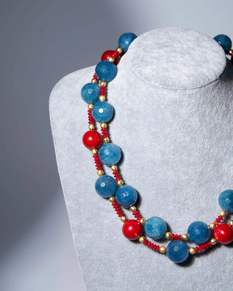 Бусы кварц, коралл - мастерская Надежды Бойко