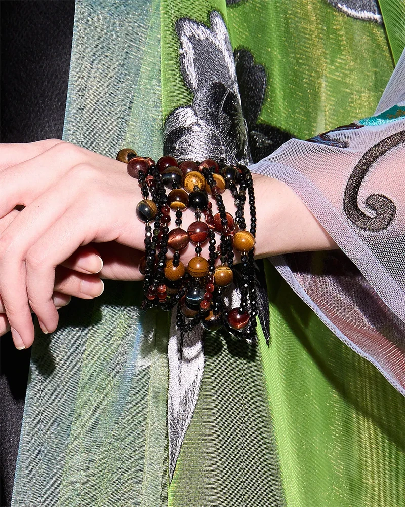 Браслет турмалин, тигрово-соколиный глаз - мастерская Надежды Бойко