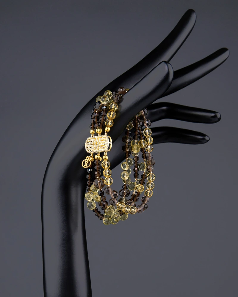 Браслет раухтопаз, цитрин - мастерская Надежды Бойко