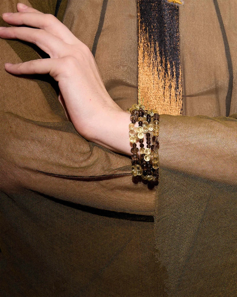 Браслет раухтопаз, цитрин - мастерская Надежды Бойко