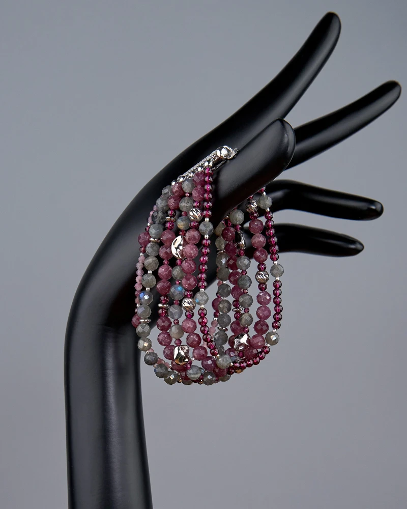 Браслет лепидолит, лабрадорит - мастерская Надежды Бойко