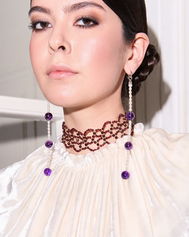 Чокер из граната - мастерская Надежды Бойко