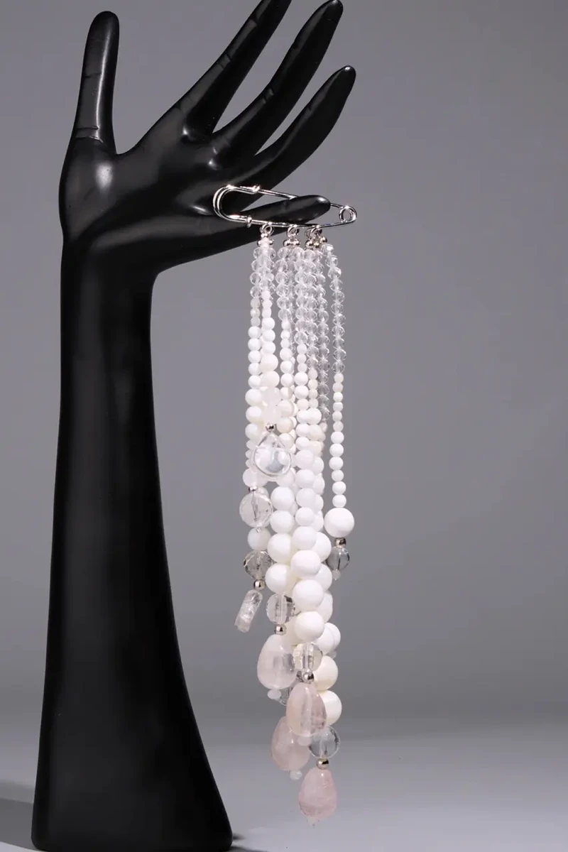 Ожеброшь раковина тридакна, горный хрусталь - мастерская Надежды Бойко