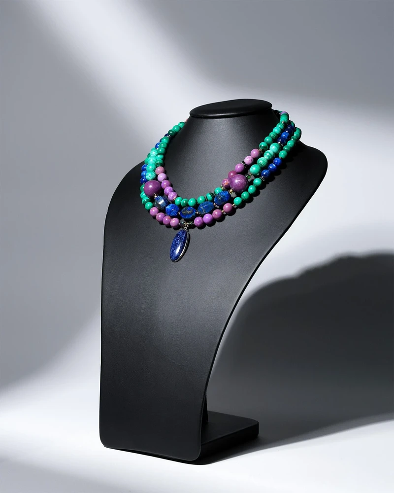 Бусы малахит, фосфосидерит - мастерская Надежды Бойко