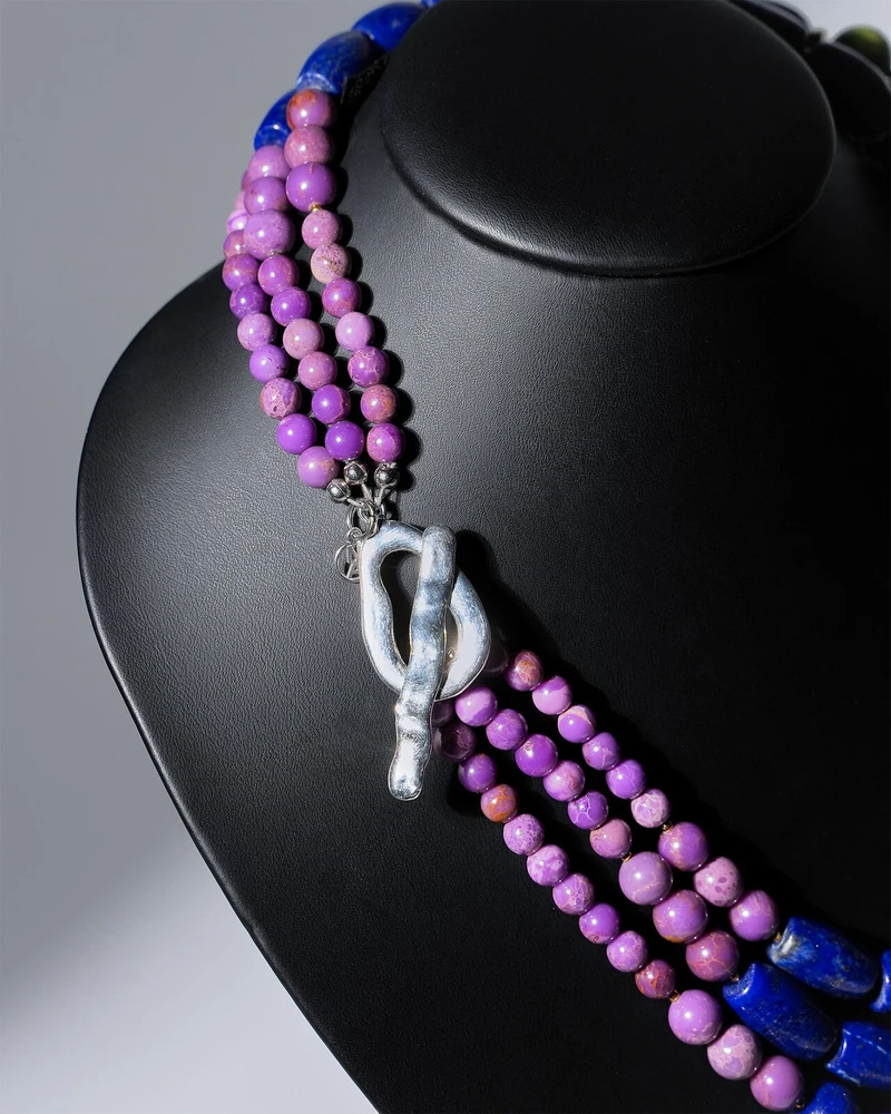 Бусы лазурит, фосфосидерит - мастерская Надежды Бойко