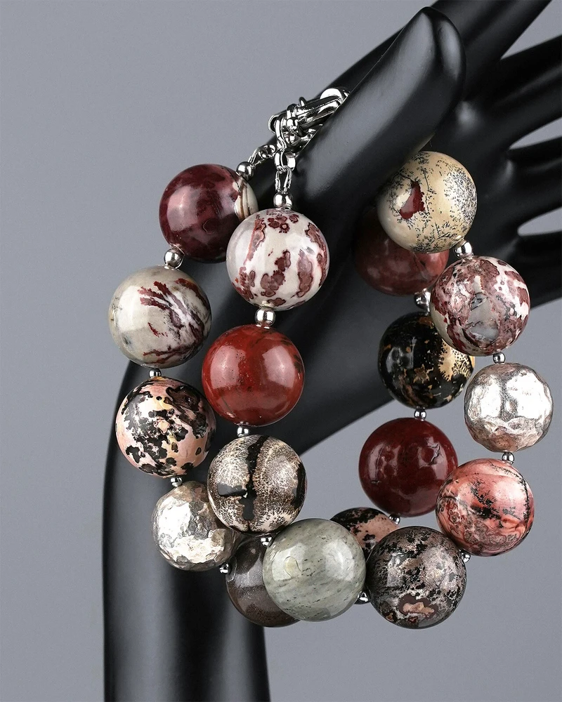 Парные браслеты из яшмы - мастерская Надежды Бойко