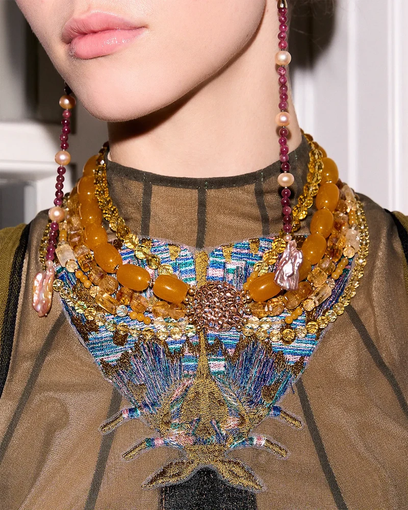 Колье цитрин, жадеит - мастерская Надежды Бойко