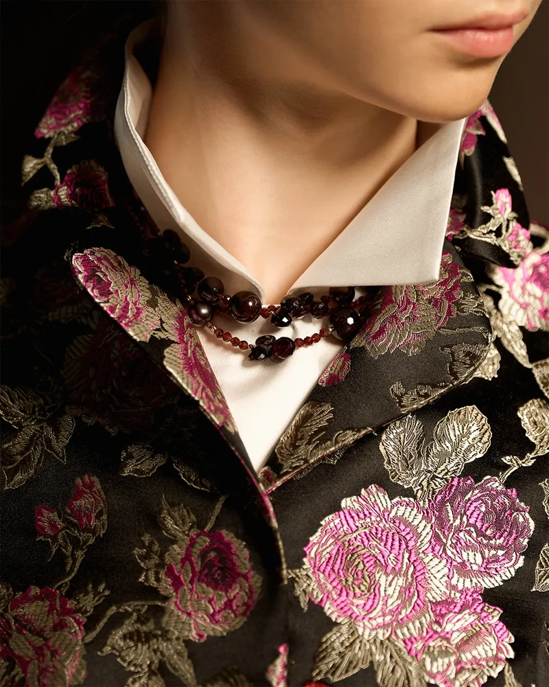 Бусы из граната и жемчуга - мастерская Надежды Бойко