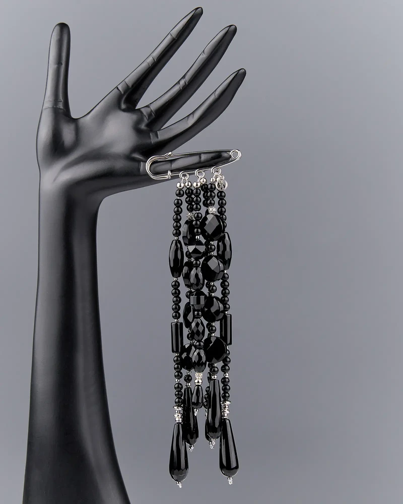 Ожеброшь из черного агата - мастерская Надежды Бойко