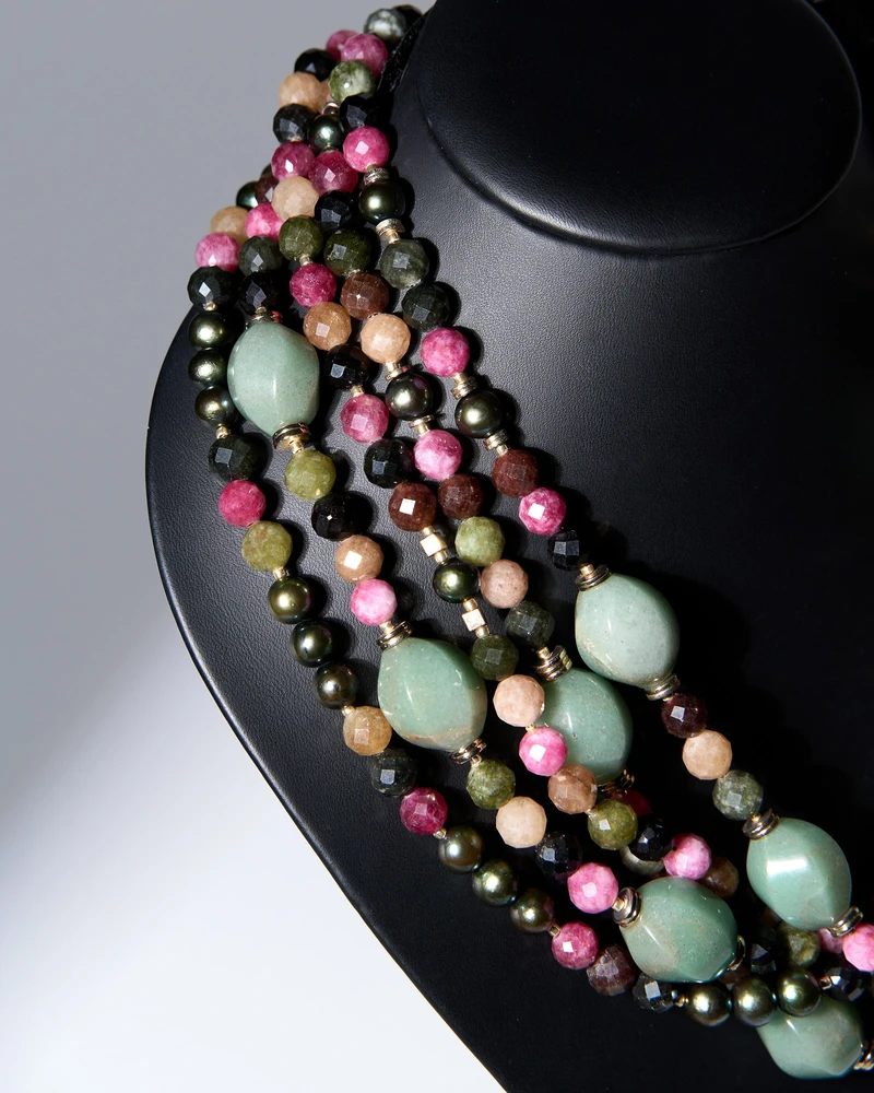 Бусы кварц, авантюрин - мастерская Надежды Бойко