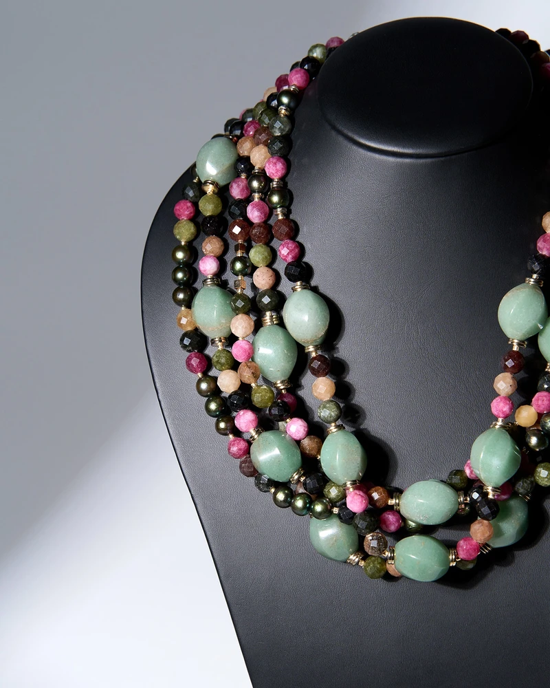 Бусы кварц, авантюрин - мастерская Надежды Бойко