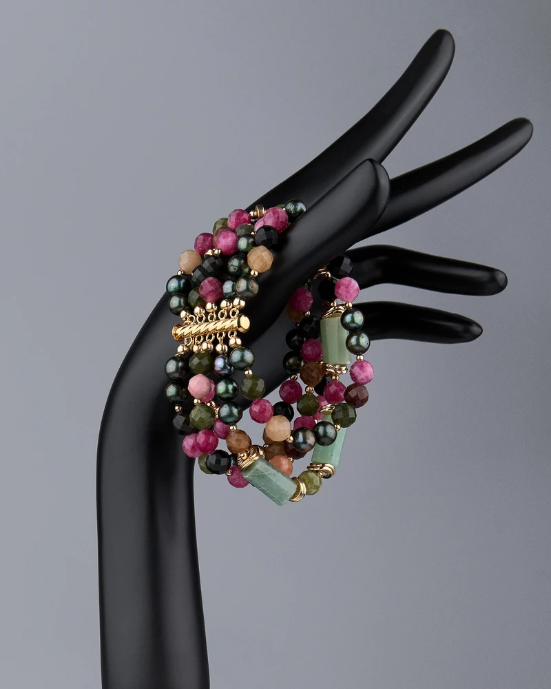 Браслет кварц, авантюрин - мастерская Надежды Бойко