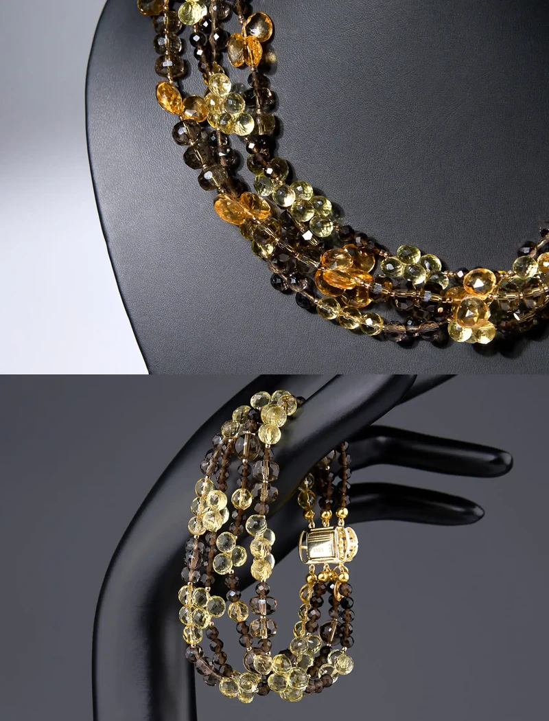 Комплект из раухтопаза и цитрина "Золото природы" - мастерская Надежды Бойко