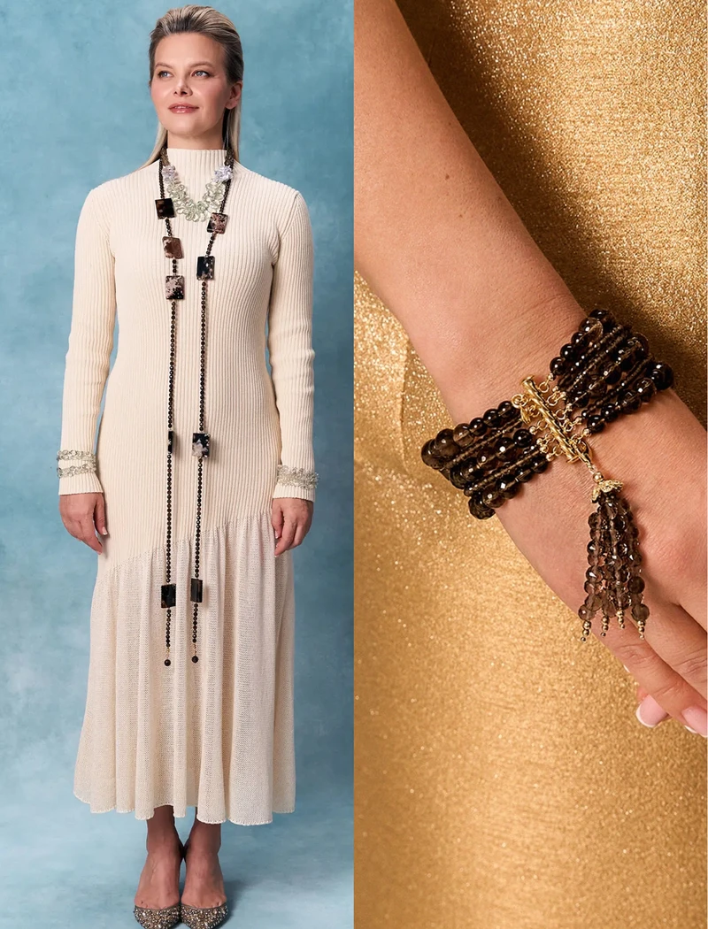 Комплект из раухтопаза "Дым и камень" - мастерская Надежды Бойко