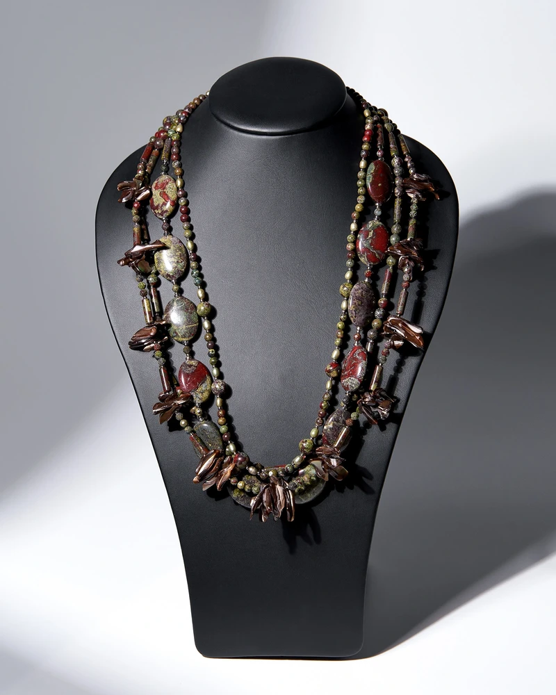 Бусы яшма кровь дракона - мастерская Надежды Бойко